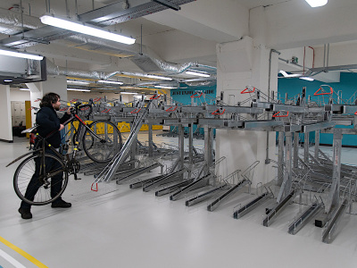 An Active Traveller using a Two Tier Bike Rack