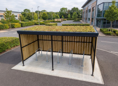 Sedum Roof Recycle Bike Shelter