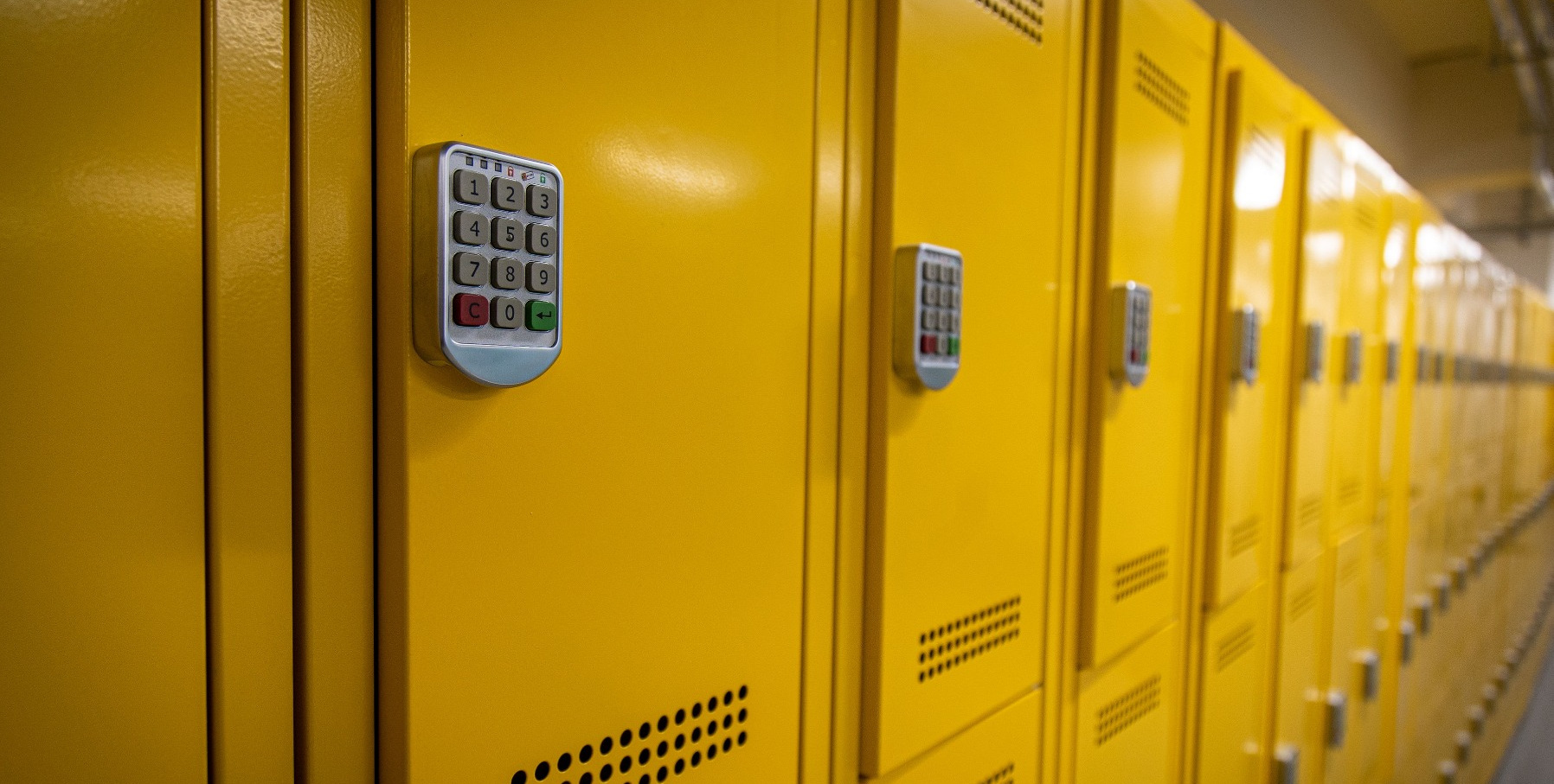 Image of the Bike Dock Solutions lockers set up in a school or university
