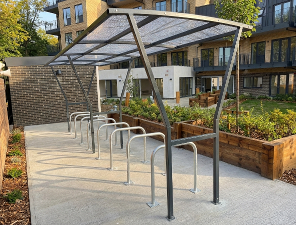Image of a Bike Dock Solutions New York Bike Shelter