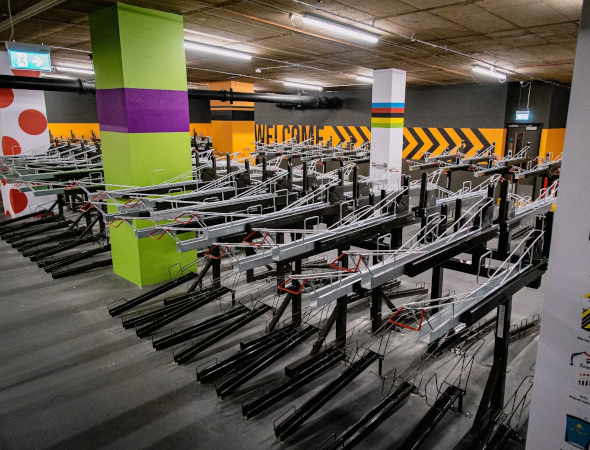 Image of a Bike Dock Solutions Two Tier Bike Rack